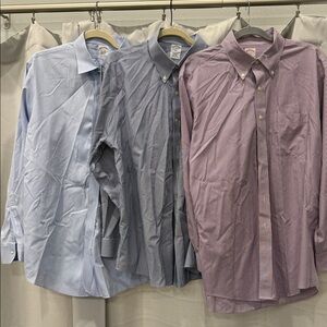 Men's Button-Down Dress Shirt - Light Blue, Navy Stripe, and Mauve Stripe